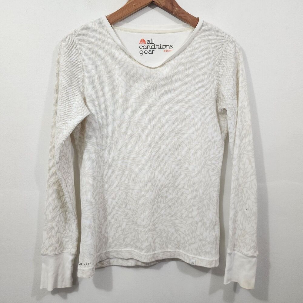 Nike ACG Dri Fit All Conditions Gear Waffle Knit Thermal Base Layer Top Womens M